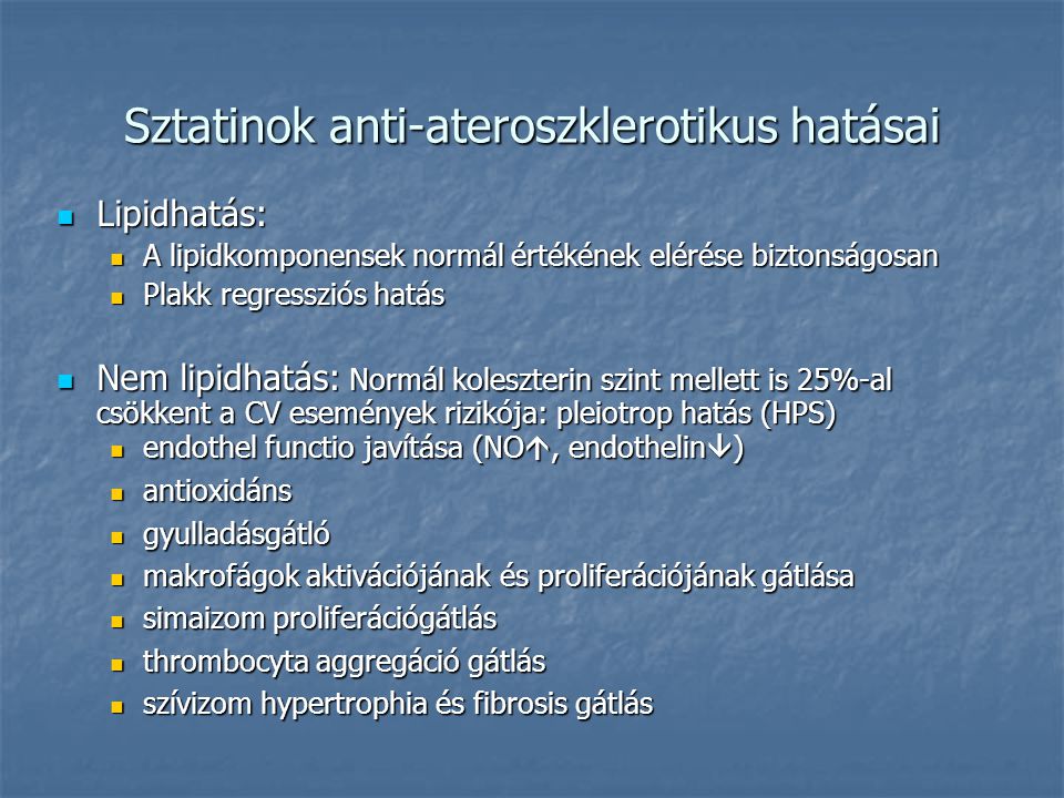 Sztatinok anti-ateroszklerotikus hatásai