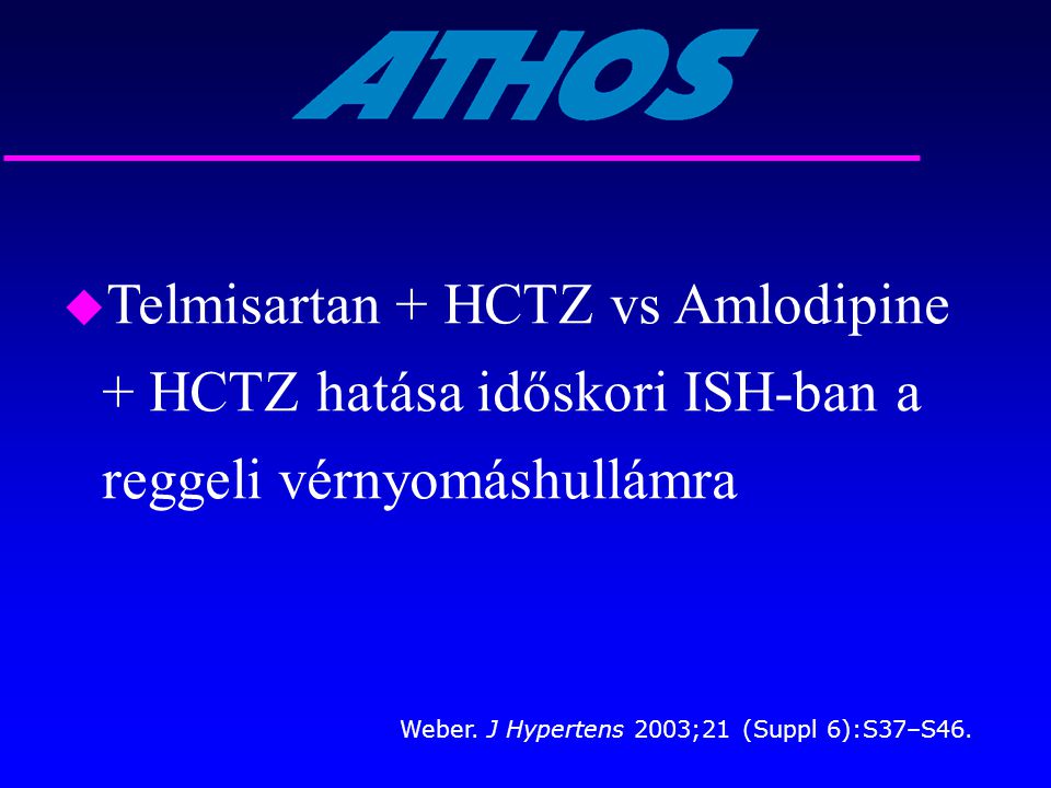 Telmisartan + HCTZ vs Amlodipine + HCTZ hatása időskori ISH-ban a reggeli vérnyomáshullámra