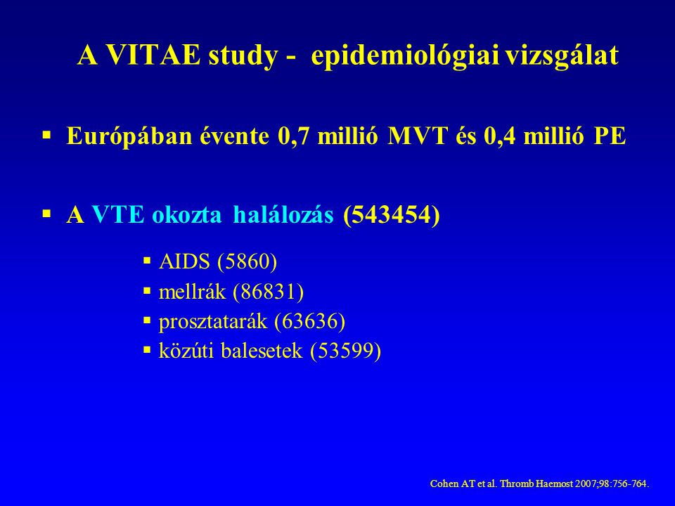 A VITAE study - epidemiológiai vizsgálat