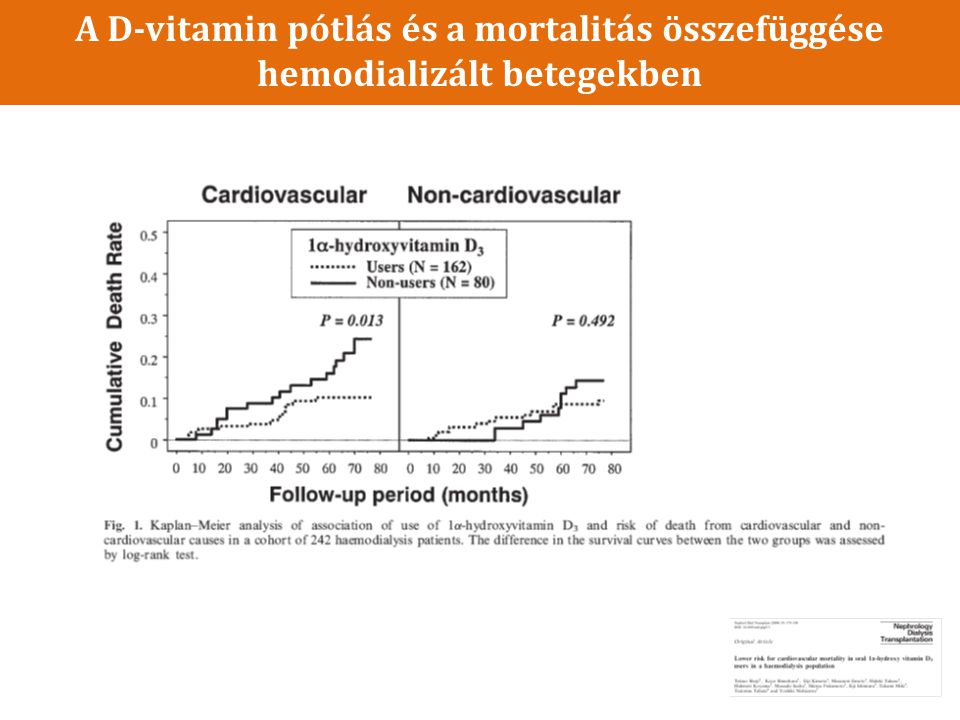 A D-vitamin pótlás és a mortalitás összefüggése hemodializált betegekben
