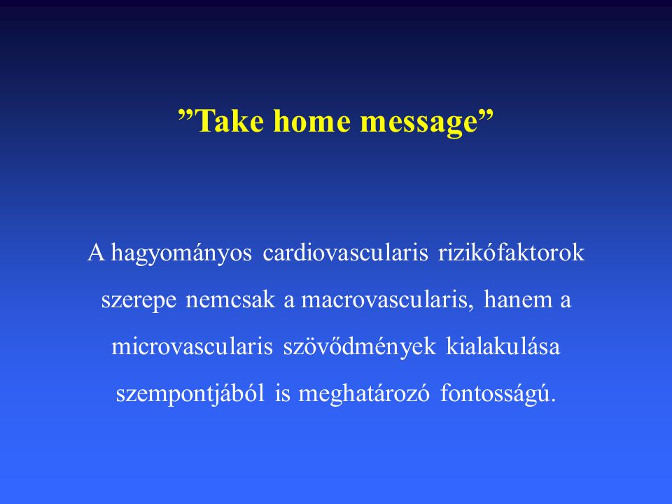 Take home message