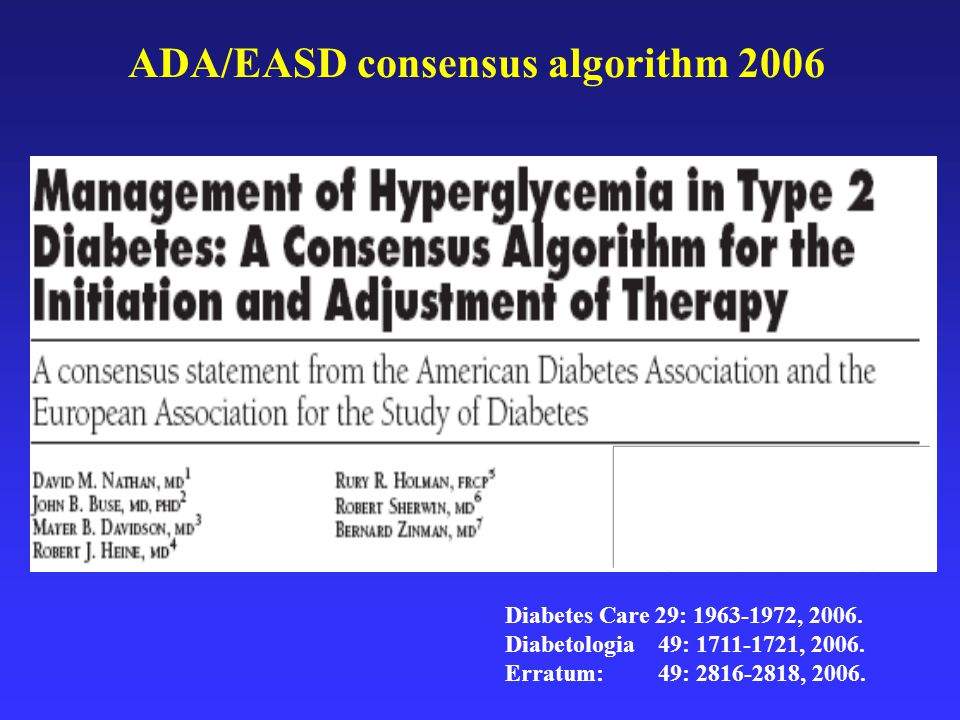 ADA/EASD consensus algorithm 2006