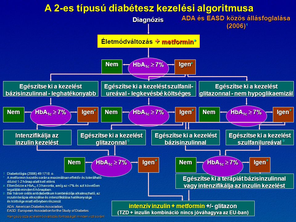 A 2-es típusú diabétesz kezelési algoritmusa