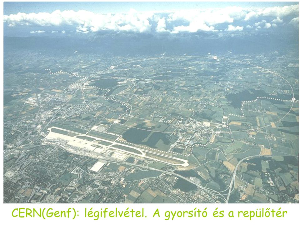 CERN(Genf): légifelvétel. A gyorsító és a repülőtér
