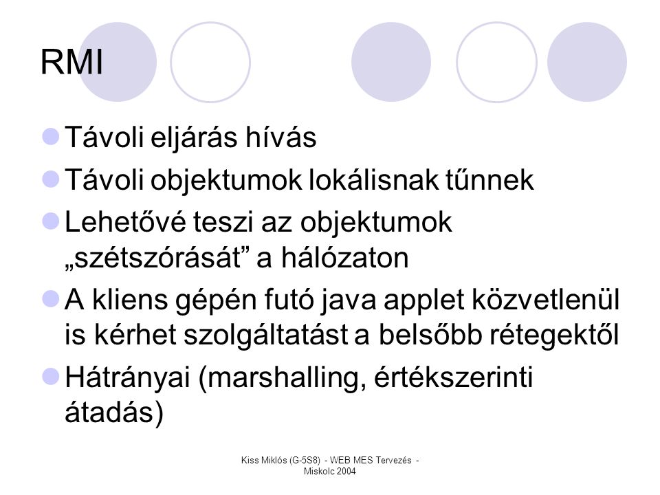 Kiss Miklós (G-5S8) - WEB MES Tervezés - Miskolc 2004