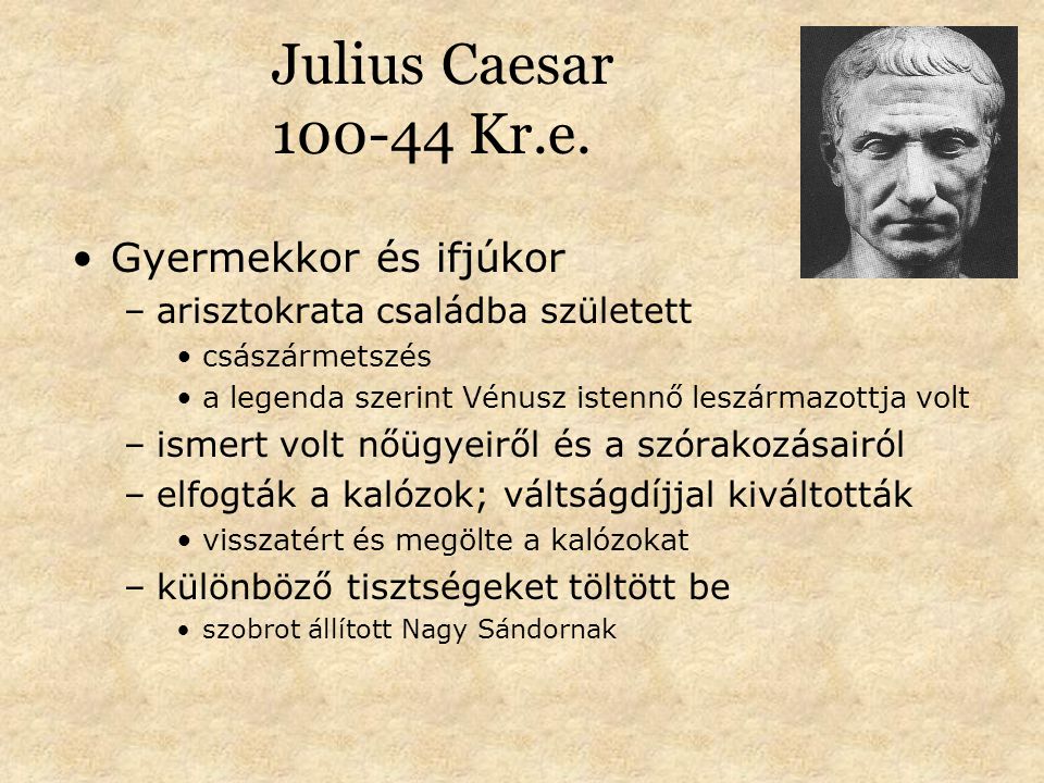 Julius Caesar Kr.e. Gyermekkor és ifjúkor