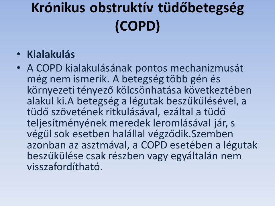 Krónikus obstruktív tüdőbetegség (COPD)
