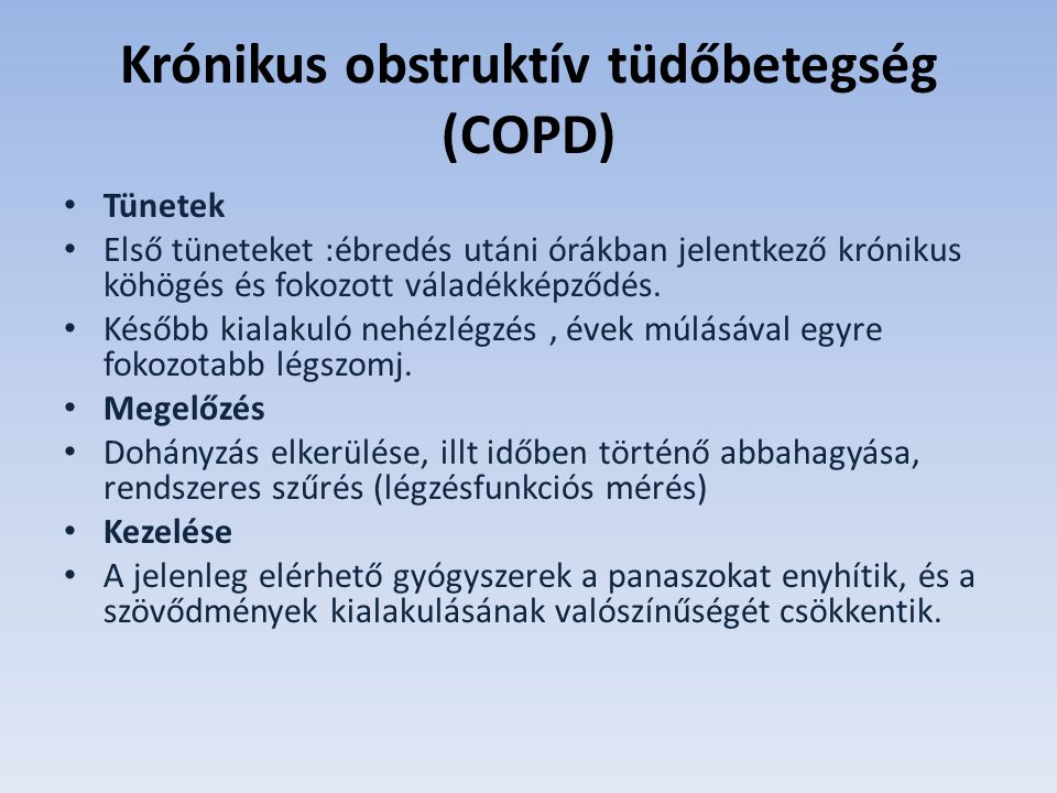 Krónikus obstruktív tüdőbetegség (COPD)