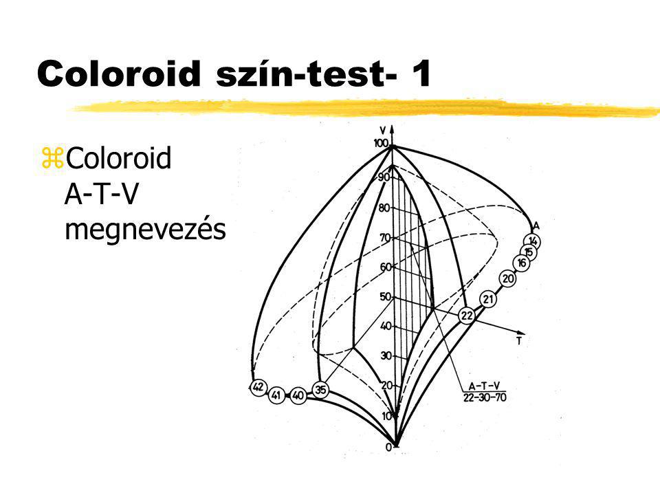 Coloroid szín-test- 1 Coloroid A-T-V megnevezés