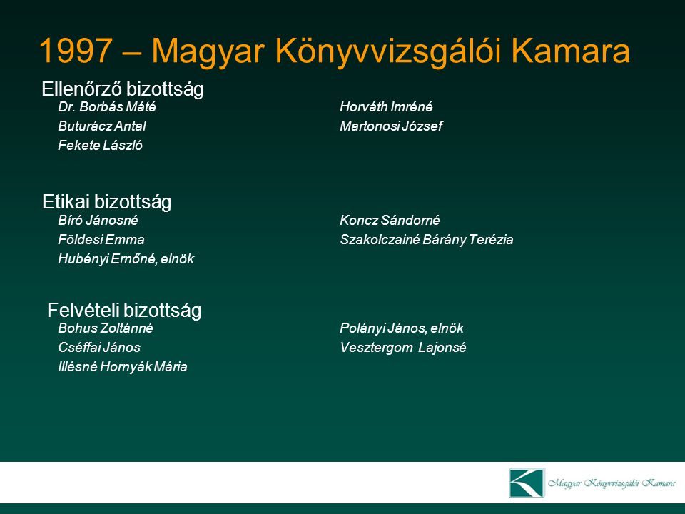 1997 – Magyar Könyvvizsgálói Kamara