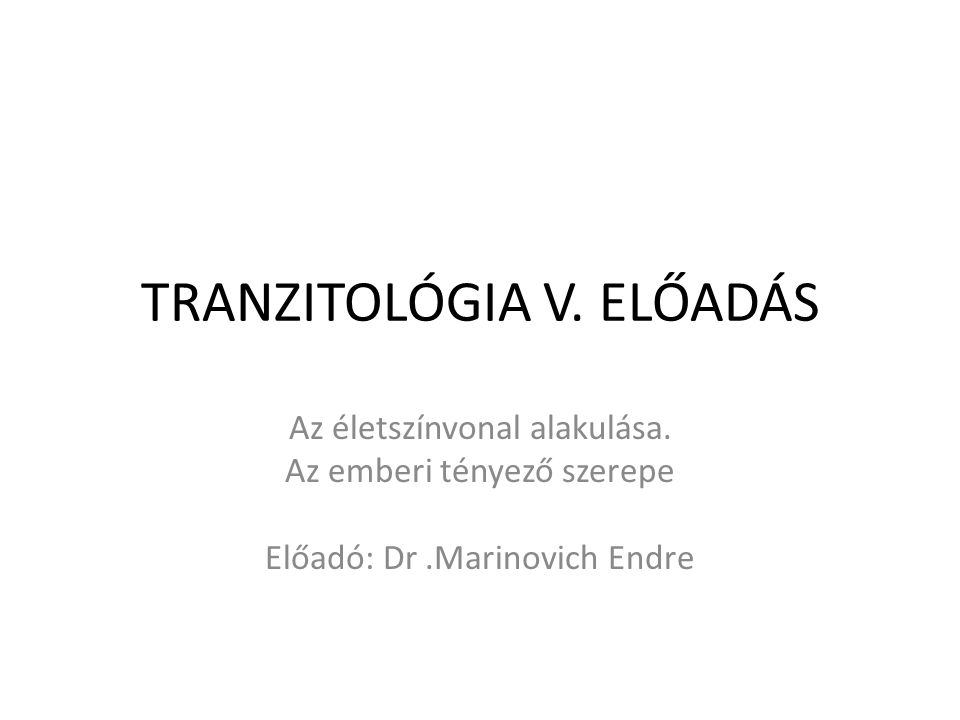 TRANZITOLÓGIA V. ELŐADÁS