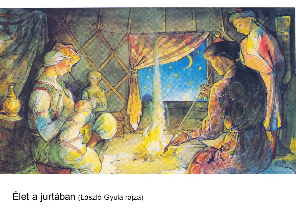 Élet a jurtában (László Gyula rajza)