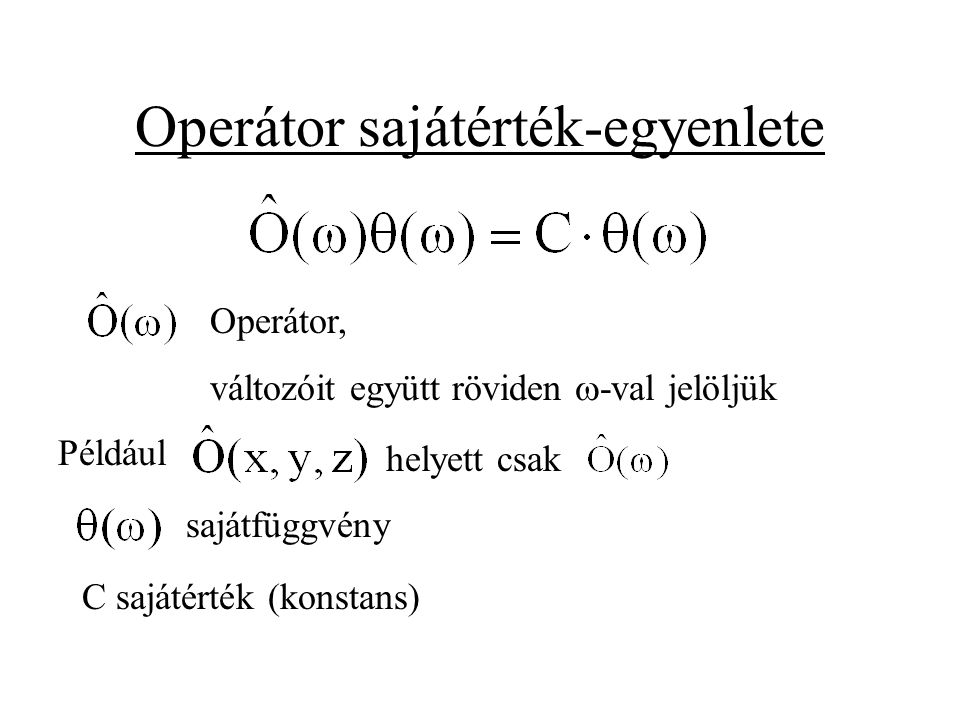 Operátor sajátérték-egyenlete