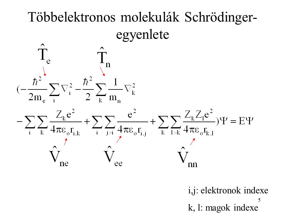 Többelektronos molekulák Schrödinger-egyenlete