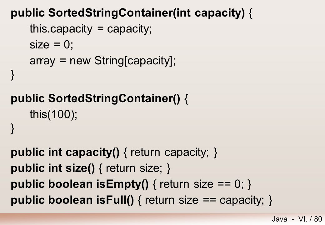 public SortedStringContainer(int capacity) {