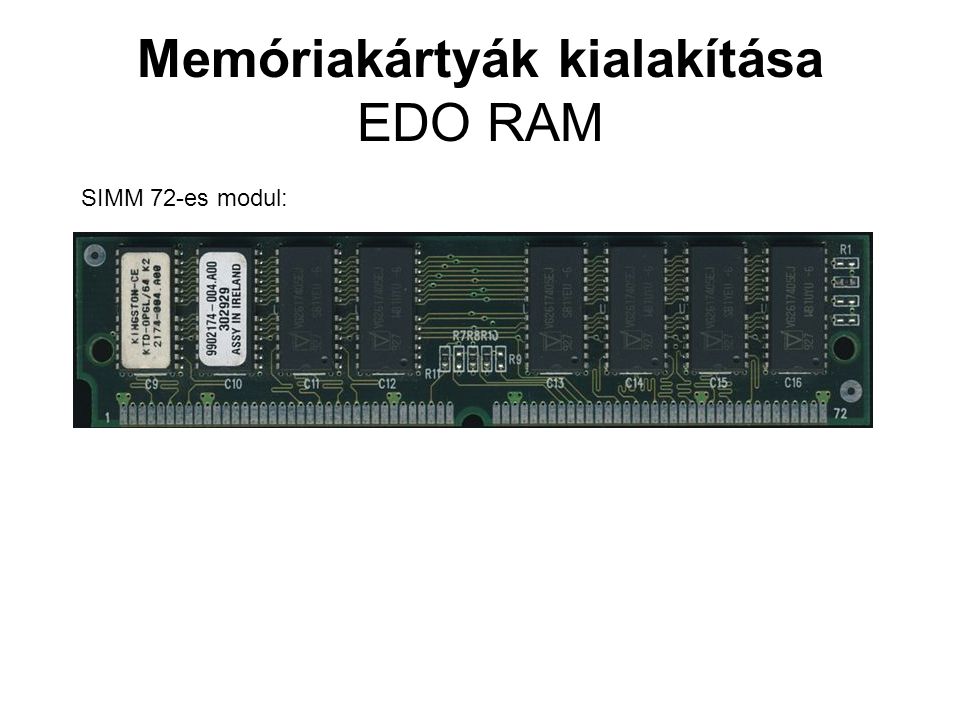 Memóriakártyák kialakítása EDO RAM