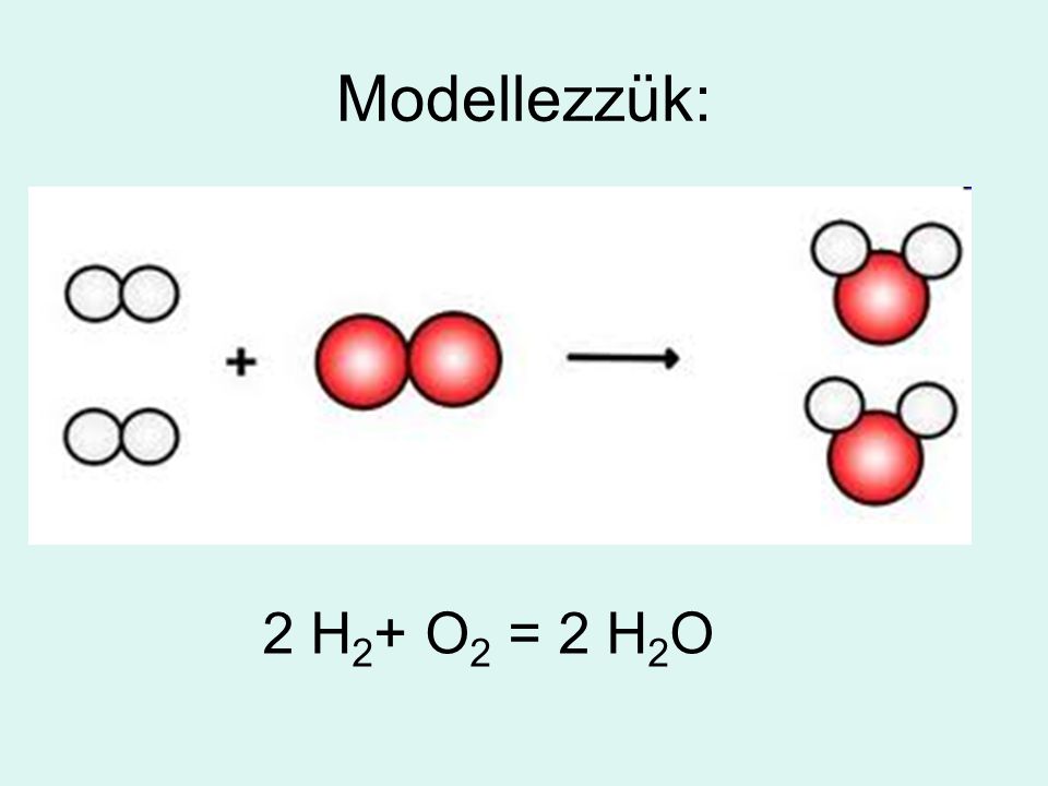 Modellezzük: 2 H2+ O2 = 2 H2O