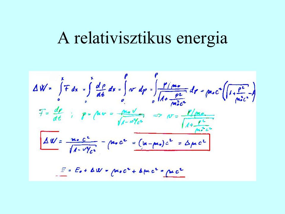 A relativisztikus energia