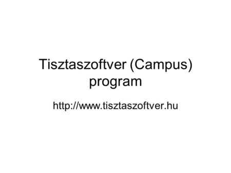 Tisztaszoftver (Campus) program