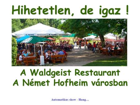Hihetetlen, de igaz ! A Waldgeist Restaurant A Német Hofheim városban Automatikus show - Hang…