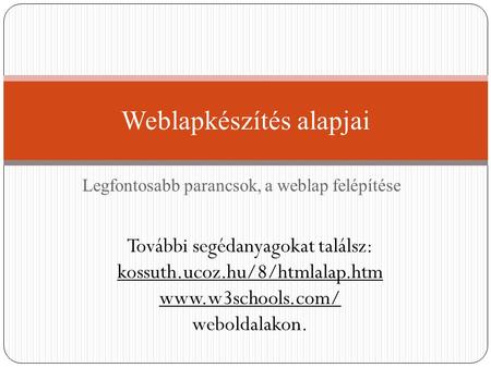 Weblapkészítés alapjai