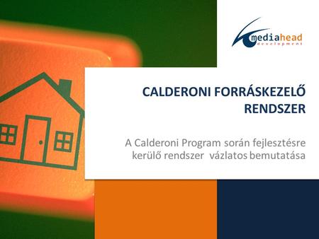 CALDERONI FORRÁSKEZELŐ RENDSZER A Calderoni Program során fejlesztésre kerülő rendszer vázlatos bemutatása.