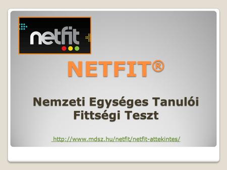 NETFIT® Nemzeti Egységes Tanulói Fittségi Teszt  mdsz