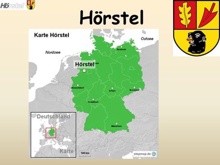 Hörstel. A városról Tartomány : Nordrhein-Westfalen Megye : Münster Járás : Steinfurt Terület: 107,54 km 2 Lakosság : 19610 fő.