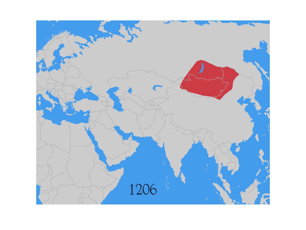 Самая большая территория монголии. Монгольская Империя в 1206. Монголы 1206 карта.
