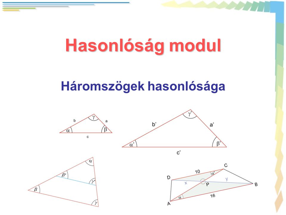 ismerje meg a háromszög hasonlóságok