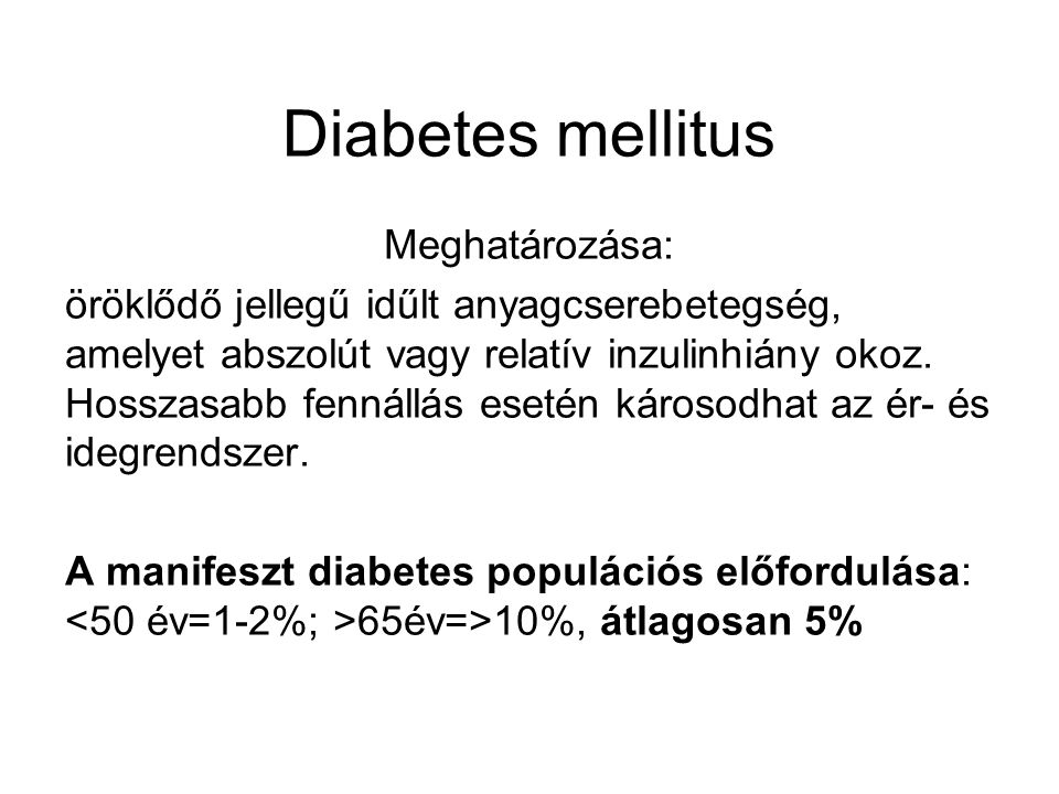 nem diabetes mellitus etiológiájában patogenézisében klinikán kezelés