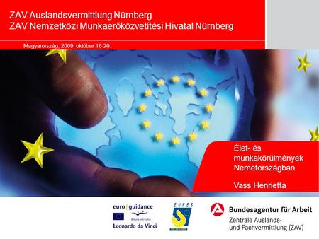Magyarország, 2009. október 16-20. Marketing – Chancen und Herausforderungen für die BA ZAV Auslandsvermittlung Nürnberg ZAV Nemzetközi Munkaerőközvetítési.