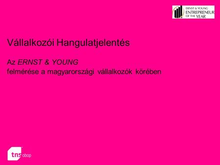 Vállalkozói Hangulatjelentés Az ERNST & YOUNG felmérése a magyarországi vállalkozók körében.
