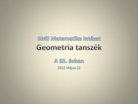 BME Matematika Intézet Geometria tanszék