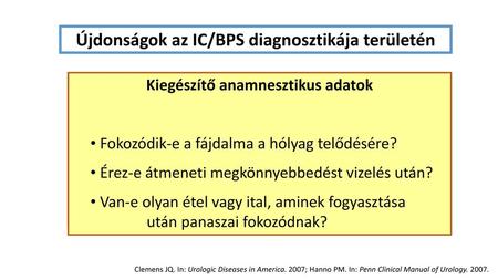 Újdonságok az IC/BPS diagnosztikája területén