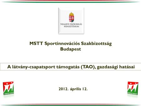 MSTT Sportinnovációs Szakbizottság Budapest