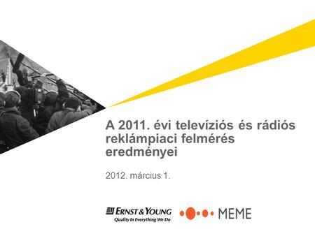 A 2011. évi televíziós és rádiós reklámpiaci felmérés eredményei 2012. március 1.