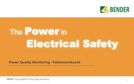 Power Quality Monitoring - Felharmonikusok