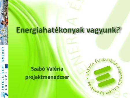 Energiahatékonyak vagyunk? Szabó Valéria projektmenedzser.