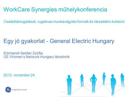 WorkCare Synergies műhelykonferencia Családtámogatások, rugalmas munkavégzési formák és társadalmi kohézió Egy jó gyakorlat - General Electric Hungary.