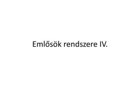 Emlősök rendszere IV..