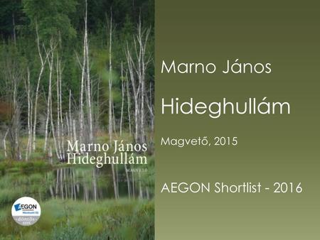Marno János Hideghullám Magvető, 2015 AEGON Shortlist - 2016.
