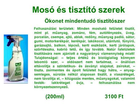 Mosó és tisztító szerek Ökonet mindentudó tisztítószer