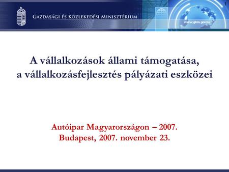 Autóipar Magyarországon – 2007.