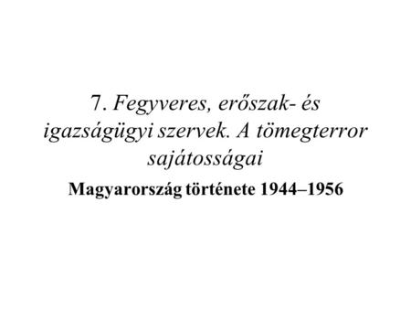 Magyarország története 1944–1956