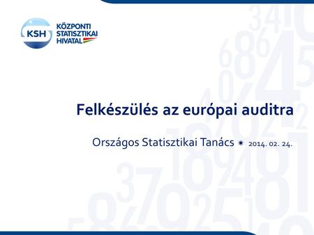 Felkészülés az európai auditra Országos Statisztikai Tanács  2014. 02. 24.