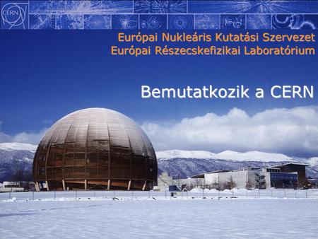 Európai Nukleáris Kutatási Szervezet Európai Részecskefizikai Laboratórium Bemutatkozik a CERN 05 Novembre 2003.