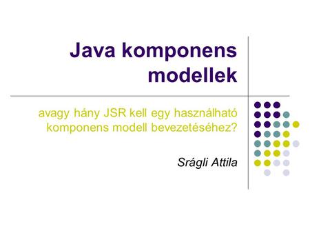 Java komponens modellek