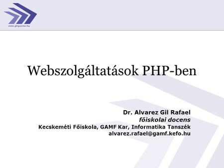 Webszolgáltatások PHP-ben
