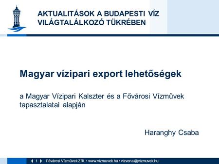 Magyar vízipari export lehetőségek